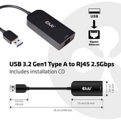 club3D CAC-1420 síťový adaptér 2.5 GBit/s USB 3.2 (Gen 1x1) , RJ45