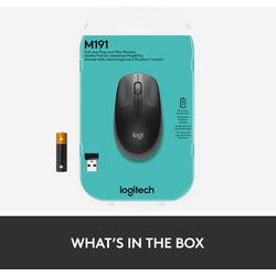 Logitech M190 optická myš, přenos bezdrátový, 3 tlačítko, 1000 dpi, antracitová