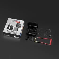 Easypix MyStudio® Wireless Mic Duo nasazovací studiový mikrofon Druh přenosu:kabelový, bezdrátový vč. ochrany proti větru, vč. pouzdra na mikrofon USB-C®