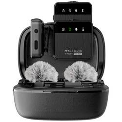 Easypix MyStudio® Wireless Mic Duo nasazovací studiový mikrofon Druh přenosu:kabelový, bezdrátový vč. ochrany proti větru, vč. pouzdra na mikrofon USB-C®