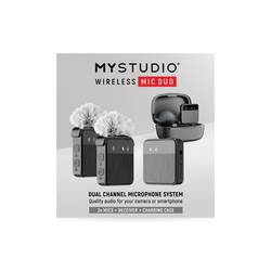 Easypix MyStudio® Wireless Mic Duo nasazovací studiový mikrofon Druh přenosu:kabelový, bezdrátový vč. ochrany proti větru, vč. pouzdra na mikrofon USB-C®