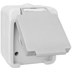 Peranova 102435 spínání ve vlhkých místnostech zásuvka s ochranným kontaktem Pera světle šedá, tmavě šedá 1 ks