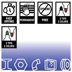 Markal DURA-INK DUAL COLOR 96330 permanentní popisovač červená, černá Vodotěsné: Ano