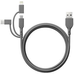 GP Nabíjecí kabel USB USB 2.0 USB-A zástrčka, Apple Lightning konektor, USB Micro-B zástrčka, USB-C ® zástrčka 1.00 m šedá GPCBCY1NGYUSB313