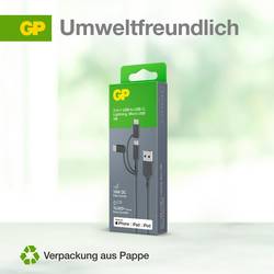 GP Nabíjecí kabel USB USB 2.0 USB-A zástrčka, Apple Lightning konektor, USB Micro-B zástrčka, USB-C ® zástrčka 1.00 m šedá GPCBCY1NGYUSB313