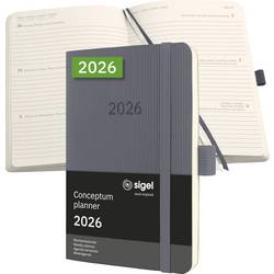 Sigel C2637 týdenní kalendář Conceptum 2026 Softcover DIN A6 tmavě šedá 1 ks Počet stran: 176