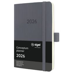 Sigel C2637 týdenní kalendář Conceptum 2026 Softcover DIN A6 tmavě šedá 1 ks Počet stran: 176