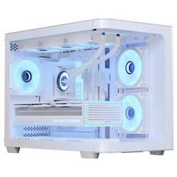 AeroCool P500C-G-WT-V1 midi tower PC skříň černá, bílá