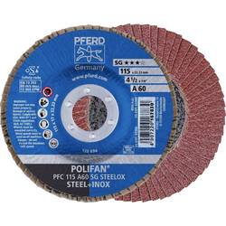 PFERD TOOLS 67706115 PFC 115 A 60 SG STEELOX vějířovitý brusný kotouč Průměr 115 mm Ø otvoru 22.23 mm Zrnitost 60 nerezová ocel, ocel 10 ks