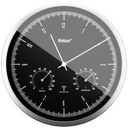 Mebus 19777 DCF nástěnné hodiny 25 cm x 50 mm, stříbrná, tiché hodiny (bez tikání)