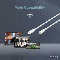Digitus Kabel USB-C USB 2.0 USB-C ® zástrčka 1.00 m bílá (matná) Vynikající odolnost proti stárnutí, flexibilní provedení, flexibilní vnitřní vodič, Dobrá