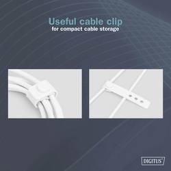 Digitus Kabel USB-C USB 2.0 USB-C ® zástrčka 1.00 m bílá (matná) Vynikající odolnost proti stárnutí, flexibilní provedení, flexibilní vnitřní vodič, Dobrá