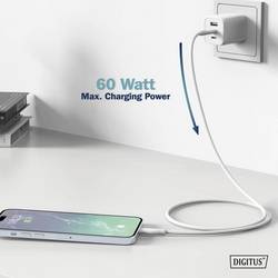 Digitus Kabel USB-C USB 2.0 USB-C ® zástrčka 1.00 m bílá (matná) Vynikající odolnost proti stárnutí, flexibilní provedení, flexibilní vnitřní vodič, Dobrá