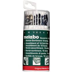 Metabo 627190000 18dílná Univerzální sortiment vrtáků kov, kámen, beton, zdivo, cihla, dřevo 3 mm, 4 mm, 5 mm, 6 mm, 8 mm, 10 mm