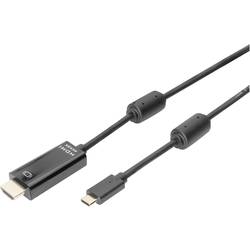 Digitus USB-C® / HDMI kabelový adaptér USB-C ® zástrčka, Zástrčka HDMI-A 5.00 m černá AK-300330-050-S stíněný, dvoužilový stíněný Kabel pro displeje USB-C®
