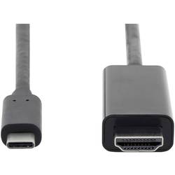 Digitus USB-C® / HDMI kabelový adaptér USB-C ® zástrčka, Zástrčka HDMI-A 5.00 m černá AK-300330-050-S stíněný, dvoužilový stíněný Kabel pro displeje USB-C®