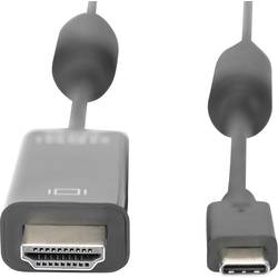 Digitus USB-C® / HDMI kabelový adaptér USB-C ® zástrčka, Zástrčka HDMI-A 5.00 m černá AK-300330-050-S stíněný, dvoužilový stíněný Kabel pro displeje USB-C®