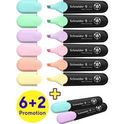 Schneider Schreibgeräte zvýrazňovač textu Textmarker Job Aktion 6+2 Karton-Etui 8 Stück pastell 115090 1 ks