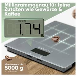 Clatronic KW 3820 Glas grau kuchyňská váha digitální digitální Max. váživost=5000 g šedá 210 x 180 x 20