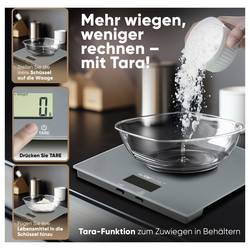 Clatronic KW 3820 Glas grau kuchyňská váha digitální digitální Max. váživost=5000 g šedá 210 x 180 x 20