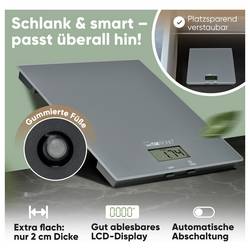 Clatronic KW 3820 Glas grau kuchyňská váha digitální digitální Max. váživost=5000 g šedá 210 x 180 x 20