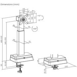 SpeaKa Professional SP-EMS-200 držák monitoru 1 Displej: (s) 43,2 cm (17) - 81,3 cm (32) s pohonem, nastavitelná výška, Formát na výšku, Formát na šířku
