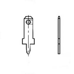 Vogt Verbindungstechnik 3780a05.68 faston zástrčka Šířka zástrčky: 2.8 mm Tloušťka konektoru: 0.5 mm 180 ° bez izolace kov 100 ks