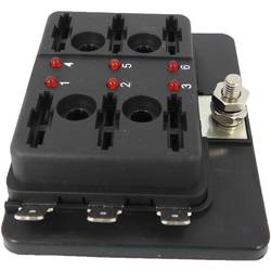 SecoRüt FHA506 LED rozdělovač proudového okruhu standardní plochá pojistka počet pólů 6 30 A 1 ks