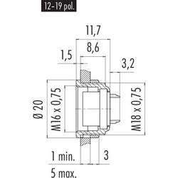 binder 09 0336 00 19 09 0336 00 19-20 přírubová zásuvka , 1 ks
