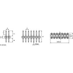 Fischer Elektronik pinová lišta (standardní) Počet řádků: 2 Počet kontaktů v řadě: 50 10062526 1 ks