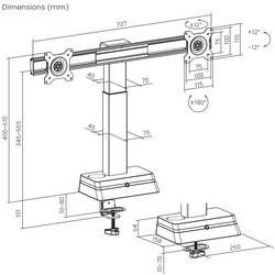 SpeaKa Professional držák monitoru SP-EMS-100 2 Displej: (s) 43,2 cm (17) - 68,6 cm (27) s pohonem, nastavitelná výška, Formát na výšku, Formát na šířku