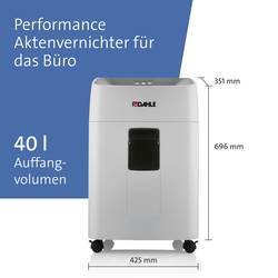 Dahle 504P DESKSIDE, P-5 skartovačka 15 listů na kousky 2 x 15 mm P-5 40 l Křížový řez kancelářské sponky, kreditní karty