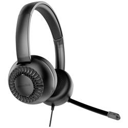 SpeedLink METIS Headset otevřená (On Ear) kabelová stereo černá headset, regulace hlasitosti, Vypnutí zvuku mikrofonu