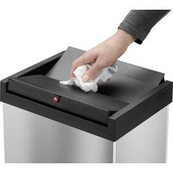 Hailo Bix-Box Swing XL 8602110 odpadkový koš, 52 l, nerezová ocel, (d x š x v) 260 x 339 x 763 mm, stříbrná, černá, se samouzavíracím víkem, 1 ks