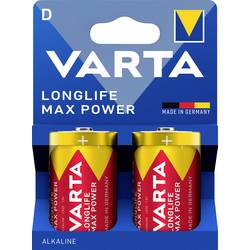 Varta VARTA Longlife Max Power D Blister 2 baterie velké mono D alkalicko-manganová 1.5 V 2 ks