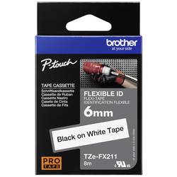 etikety Brother TZe-FX, TZ-FX TZe-FX211 Barva pásky: bílá Barva písma:černá 6 mm 8 m