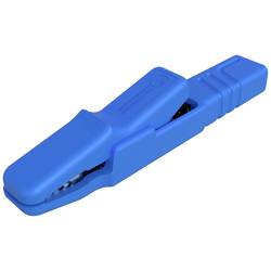 SKS Hirschmann AK 2 S blau / blue krokodýlí klip, šroubová svorka, konektor, modrá