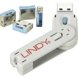 bezpečnostní USB záslepka modrá LINDY USB-Lock + Key
