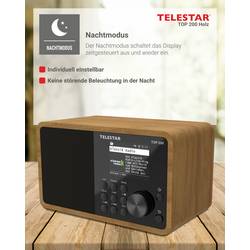 Telestar TOP 200 Holz 5701200 internetové přenosné rádio, internetové, DAB+, FM, Bluetooth, USB, Wi-Fi, AUX, dřevo