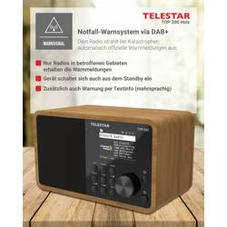 Telestar TOP 200 Holz 5701200 internetové přenosné rádio, internetové, DAB+, FM, Bluetooth, USB, Wi-Fi, AUX, dřevo