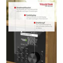 Telestar TOP 200 Holz 5701200 internetové přenosné rádio, internetové, DAB+, FM, Bluetooth, USB, Wi-Fi, AUX, dřevo