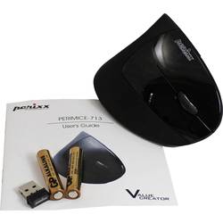 Perixx Perimice -713 optická ergonomická myš, přenos bezdrátový, 6 tlačítko, 2000 dpi, černá