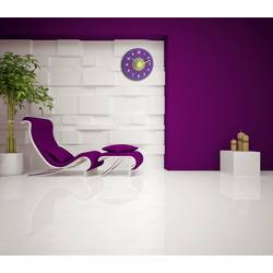 TFA Dostmann 60.3015.11 Quartz nástěnné hodiny 23 cm x 40 mm , fialová, tiché hodiny (bez tikání)
