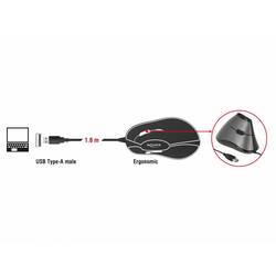 Delock 12527 optická ergonomická myš, přenos USB, 4 tlačítko, vícebarevná