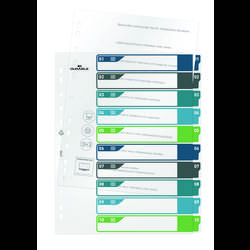 Durable 679527 rejstřík DIN A4+ 1-10 polypropylen vícebarevná 10 karet 679527