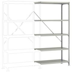 Manuflex RM2130 přístavný modul regálu oddělení , (š x v x h) 970 x 2000 x 400 mm, ocel, kovová podlaha, pozinkovaná