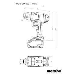 Metabo HG 18 LTX 500 horkovzdušná pistole bez akumulátoru, 610502850