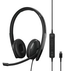 EPOS 1000221 Headset otevřená (On Ear) kabelová stereo černá regulace hlasitosti, Vypnutí zvuku mikrofonu telefon