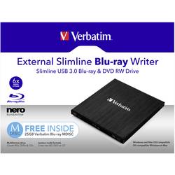 Verbatim Slimline externí Blu-ray vypalovačka Retail USB 3.2 (Gen 1x1) černá