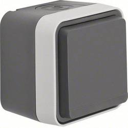 Berker zásuvka s ochranným kontaktem se sklopným víkem na omítku W.1 šedá, světle šedá 47633505 1 ks